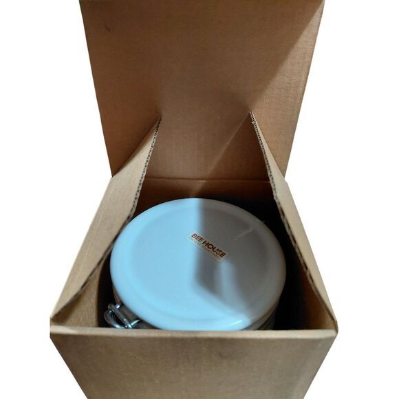 Vintage NOB Bee House Japan White Ceramic Airtight Canister 7" Kitchen Storage - Picture 10 of 12